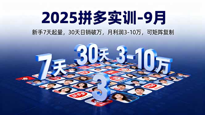 （16008期）2025拼多多实训-9月：新手7天起量,30天日销破万,月利润3-10万,可矩阵复制_生财有道创业项目网-生财有道