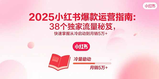 （15946期）2025小红书爆款运营指南：38个独家流量秘笈，快速掌握从冷启动到月销5万+_生财有道创业项目网-生财有道