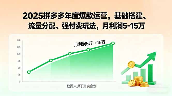 （15973期）2025拼多多年度爆款运营，基础搭建、流量分配、强付费玩法，月利润5-15万_生财有道创业项目网-生财有道