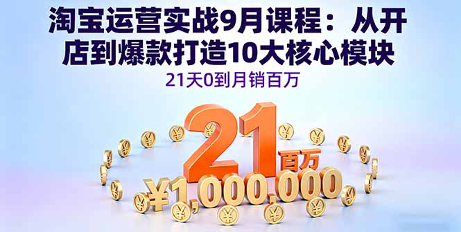（16101期）淘宝运营实战9月课程：从开店到爆款打造10大核心模块，21天0到月销百万_生财有道创业项目网-生财有道