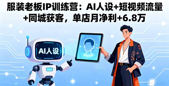 （16117期）服装老板IP训练营：AI人设+短视频流量+同城获客，单店月净利+6.8万_生财有道创业项目网-生财有道