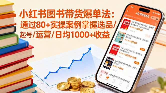 （16015期）小红书图书带货爆单法：通过80+实操案例掌握选品/起号/运营/日均1000+收益_生财有道创业项目网-生财有道