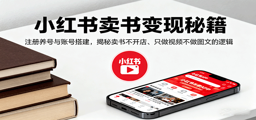 小红书卖书变现秘籍，注册养号与账号搭建，揭秘卖书不开店、只做视频不做图文的逻辑_生财有道创业网-生财有道