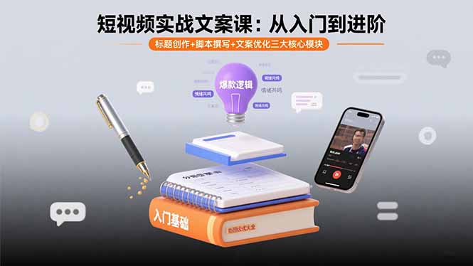 （15911期）短视频实战文案课：从入门到进阶 标题创作+脚本撰写+文案优化三大核心模块_生财有道创业项目网-生财有道