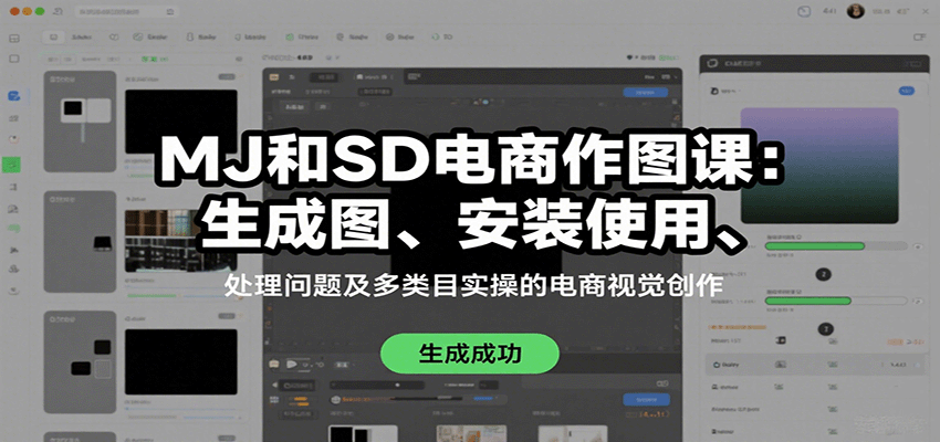 MJ和SD电商作图课：生成图、安装使用、处理问题及多类目实操的电商视觉创作_生财有道创业网-生财有道