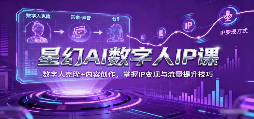 星幻AI数字人IP课，数字人克隆+内容创作，掌握IP变现与流量提升技巧_生财有道创业网-生财有道