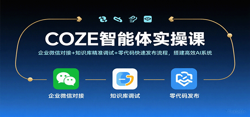 COZE智能体实操课，企业微信对接+知识库精准调试+零代码快速发布流程，搭建高效AI系统_生财有道创业网-生财有道