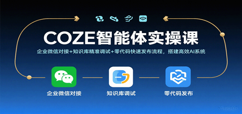 COZE智能体实操课,企业微信对接+知识库精准调试+零代码快速发布流程,搭建高效AI系统_生财有道创业网-生财有道