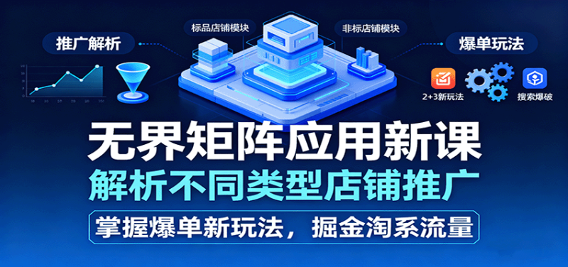 无界矩阵应用新课，解析不同类型店铺推广，掌握爆单新玩法，掘金淘系流量_生财有道创业网-生财有道