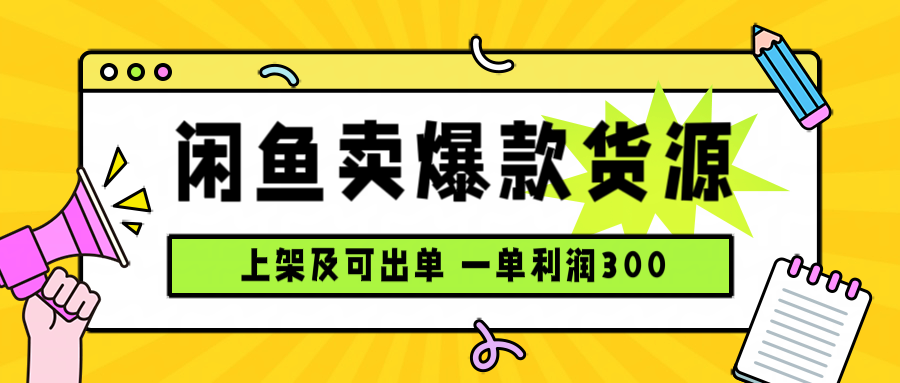 （15977期）闲鱼卖爆款货源，每天利润1000，上架即出单_生财有道创业项目网-生财有道