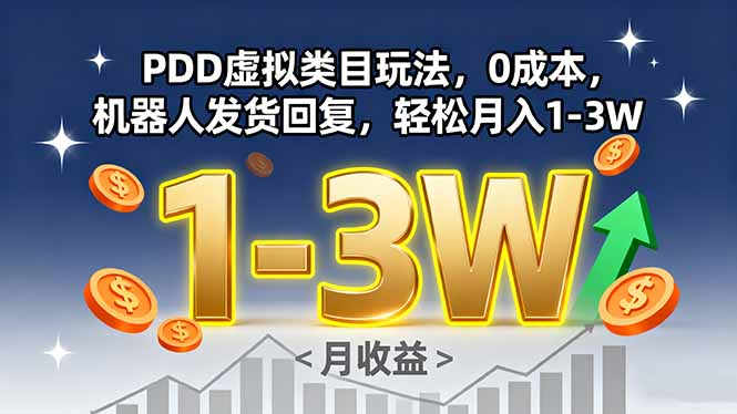 （15968期）PDD虚拟类目玩法，0成本，机器人发货回复，轻松月入1-3W_生财有道创业项目网-生财有道