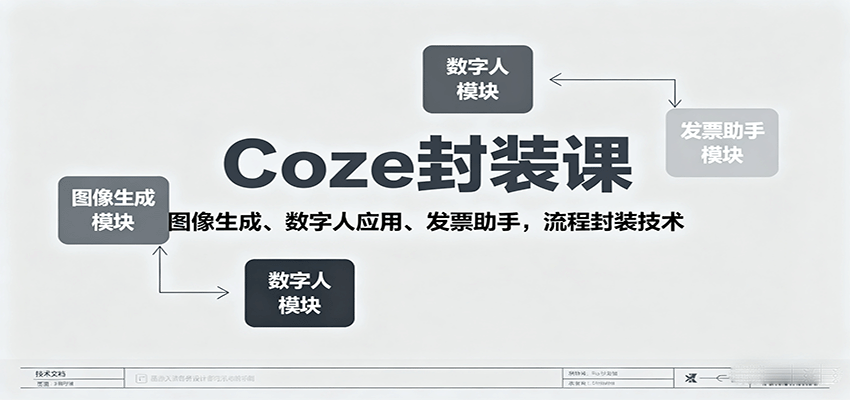 Coze封装课,图像生成、数字人应用、发票助手,流程封装技术_生财有道创业网-生财有道