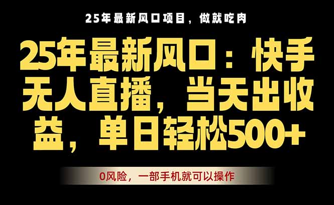 （16007期）25年最新无人直播玩法，当天秒出单，一部手机就可操作_生财有道创业项目网-生财有道