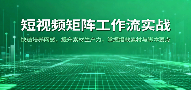 短视频矩阵工作流实战：快速培养网感，提升素材生产力，掌握爆款素材与脚本要点_生财有道创业网-生财有道
