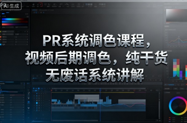 PR系统调色课程，视频后期调色，纯干货无废话系统讲解——生财有道创业项目网-生财有道