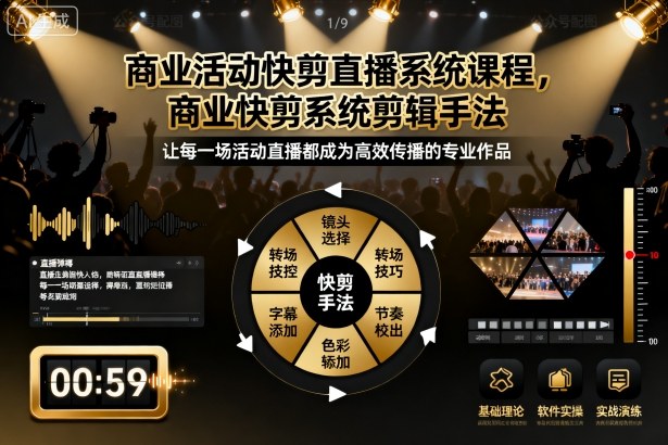 商业活动快剪直播系统课程,商业快剪系统剪辑手法——生财有道创业项目网-生财有道