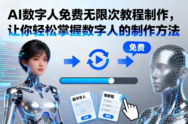 AI数字人免费无限次教程制作,让你轻松掌握数字人的制作方法——生财有道创业项目网-生财有道