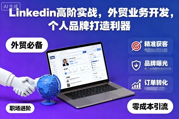 Linkedin高阶实战,外贸业务开发,个人品牌打造利器——生财有道创业项目网-生财有道