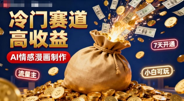 公众号冷门赛道,用AI做情感漫画,7天开通流量主,操作简单,小白可玩——生财有道创业项目网-生财有道