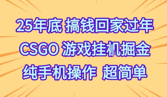 25年底搞钱回家过年，CSGO游戏挂G掘金，纯手机操作超简单【揭秘】——生财有道创业项目网-生财有道