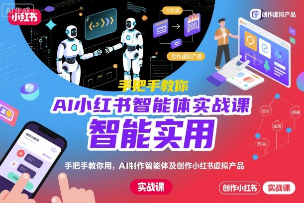 AI小红书智能体实战课，手把手教你用AI制作智能体及创作小红书虚拟产品，提效+内容商业化——生财有道创业项目网-生财有道