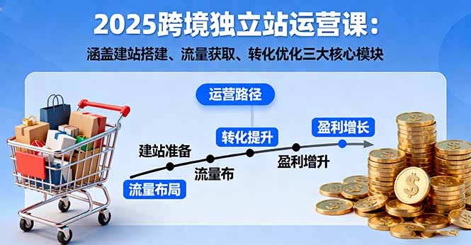 （16211期）2025跨境独立站运营课：涵盖建站搭建、流量获取、转化优化三大核心模块_生财有道创业项目网-生财有道