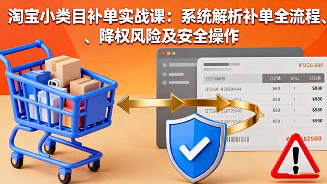 （16239期）淘宝小类目补单实战课：系统解析补单全流程、降权风险及安全操作_生财有道创业项目网-生财有道