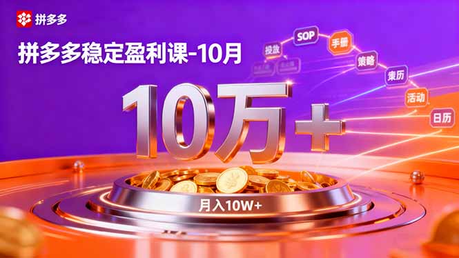 （16413期）拼多多稳定盈利课-10月，强付费SOP+微付费高投产+活动矩阵，单店月入10万+_生财有道创业项目网-生财有道