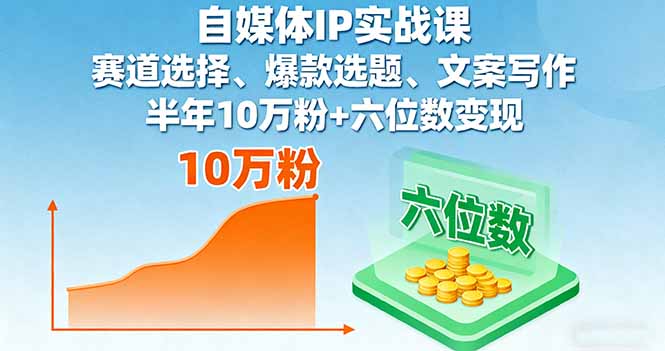 （16121期）自媒体IP实战课，赛道选择、爆款选题、文案写作，半年10万粉+六位数变现_生财有道创业项目网-生财有道