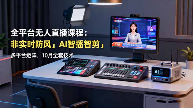 (16279期)全平台无人直播课程:非实时防风+AI智播智剪+多平台矩阵,10月全套技术_生财有道创业项目网-生财有道