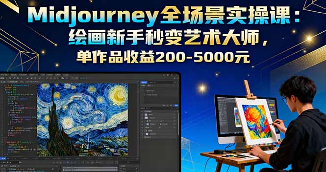 （16125期）Midjourney全场景实操课：绘画新手秒变艺术大师，单作品收益200-5000元_生财有道创业项目网-生财有道