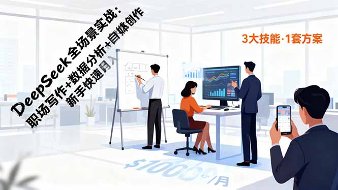 （16418期）DeepSeek全场景实战：职场写作+数据分析+自媒体创作，新手快速月入过万_生财有道创业项目网-生财有道