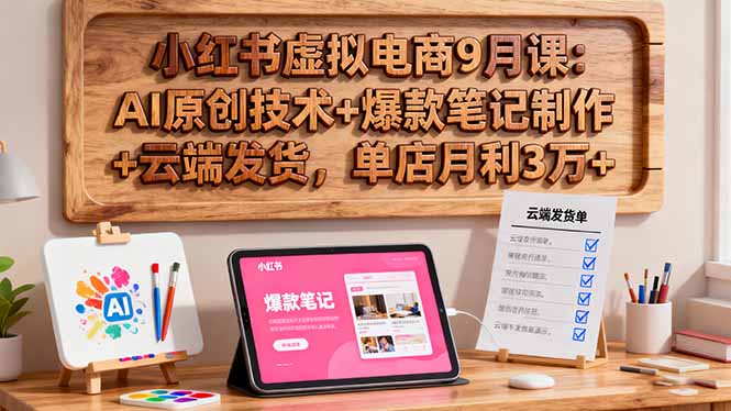 （16287期）小红书虚拟电商9月课：AI原创技术+爆款笔记制作+云端发货，单店月利3万+_生财有道创业项目网-生财有道