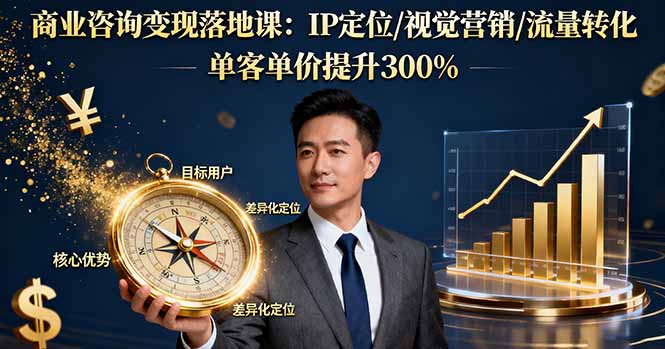 （16249期）商业咨询变现落地课：IP定位/视觉营销/流量转化，单客单价提升300%_生财有道创业项目网-生财有道