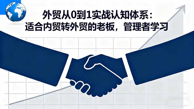(16297期)外贸从0到1实战认知体系:适合内贸转外贸的老板,管理者学习_生财有道创业项目网-生财有道