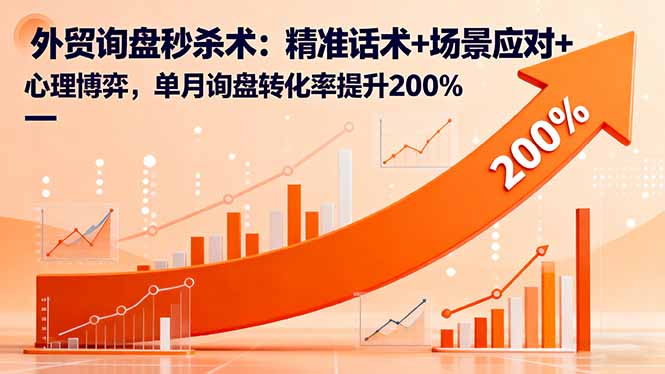 （16357期）外贸询盘秒杀术：精准话术+场景应对+心理博弈，单月询盘转化率提升200%_生财有道创业项目网-生财有道