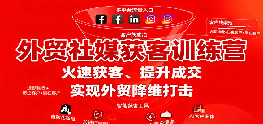 外贸社媒获客训练营,火速获客、提升成交,实现外贸降维打击_生财有道创业网-生财有道