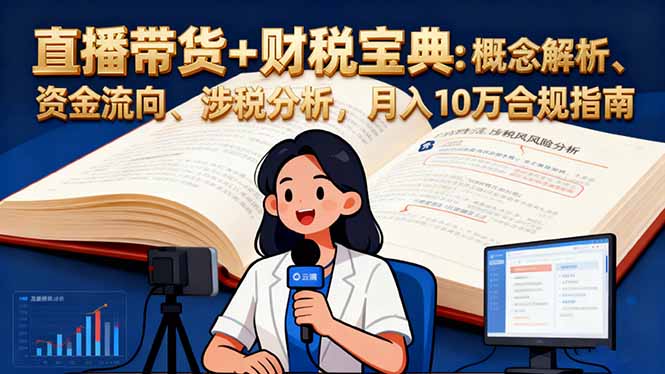 （16444期）直播带货+财税宝典：概念解析、资金流向、涉税分析，月入10万合规指南_生财有道创业项目网-生财有道