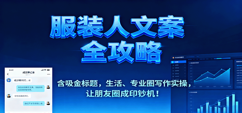 服装人文案全攻略，含吸金标题，生活、专业圈写作实操，让朋友圈成印钞机！_生财有道创业网-生财有道