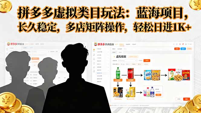 （16236期）拼多多虚拟类目玩法，蓝海项目，长久稳定，多店矩阵操作，轻松日进1K+_生财有道创业项目网-生财有道