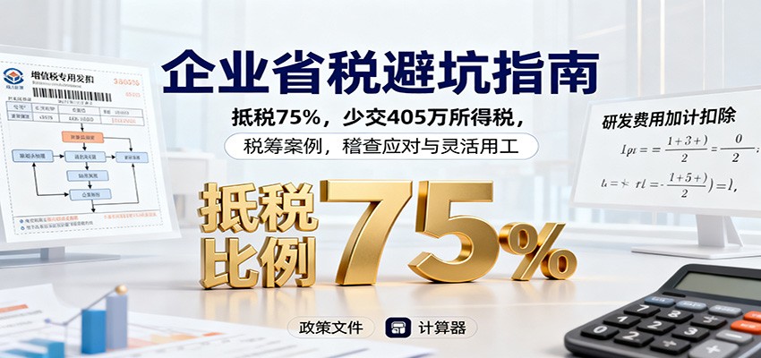 企业省税避坑指南:抵税75%,少交405万所得税,税筹案例,稽查应对与灵活用工_生财有道创业网-生财有道