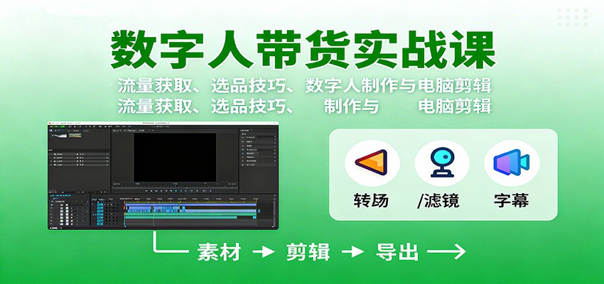 数字人变现实战课:流量获取、选品技巧、数字人制作与电脑剪辑_生财有道创业网-生财有道