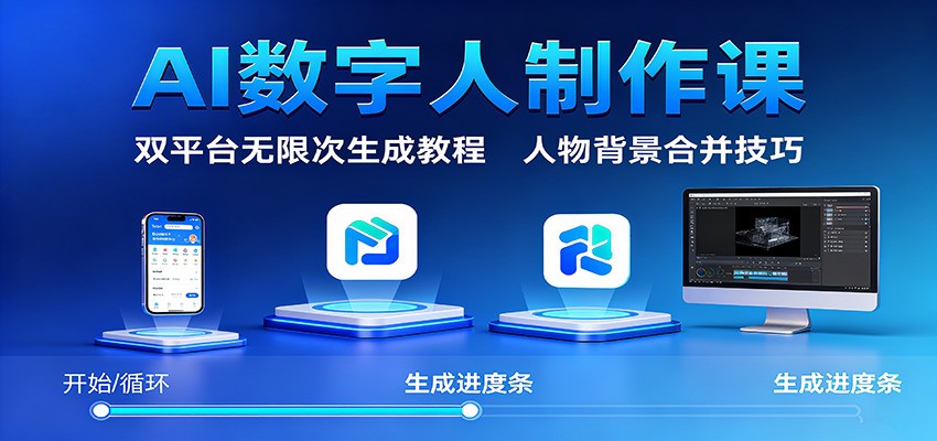 AI数字人制作课:双平台无限次生成教程,人物背景合并技巧_生财有道创业网-生财有道