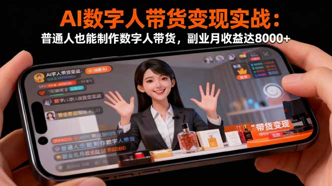 （16377期）AI数字人带货变现实战：普通人也能制作数字人带货，副业月收益达8000+_生财有道创业项目网-生财有道
