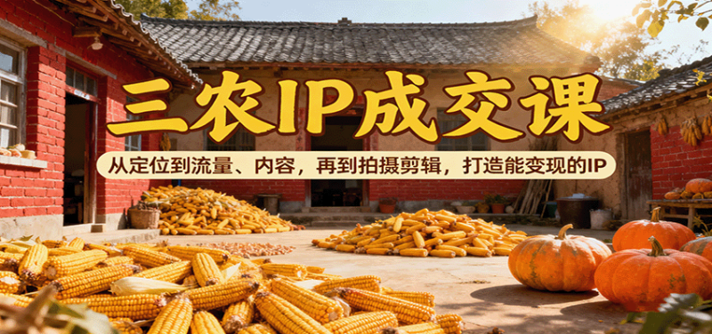 三农IP成交课：从定位到流量、内容，再到拍摄剪辑，打造能变现的IP_生财有道创业网-生财有道