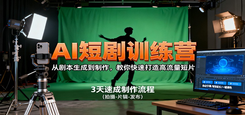 AI短剧训练营，从剧本生成到制作，教你快速打造高流量短片_生财有道创业网-生财有道
