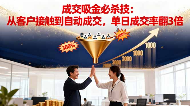 （16432期）吸金成交营销必杀技：从客户接触到自动成交，单日成交率翻3倍_生财有道创业项目网-生财有道