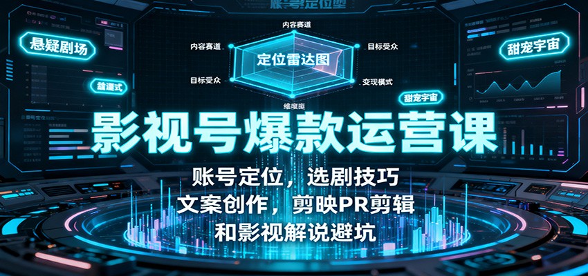 影视号爆款运营课:账号定位,选剧技巧,文案创作,剪映PR剪辑和影视解说避坑_生财有道创业网-生财有道