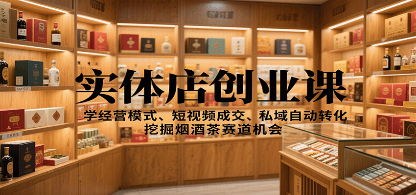 实体店创业课:学经营模式、短视频成交、私域自动转化,挖掘烟酒茶赛道机会_生财有道创业网-生财有道
