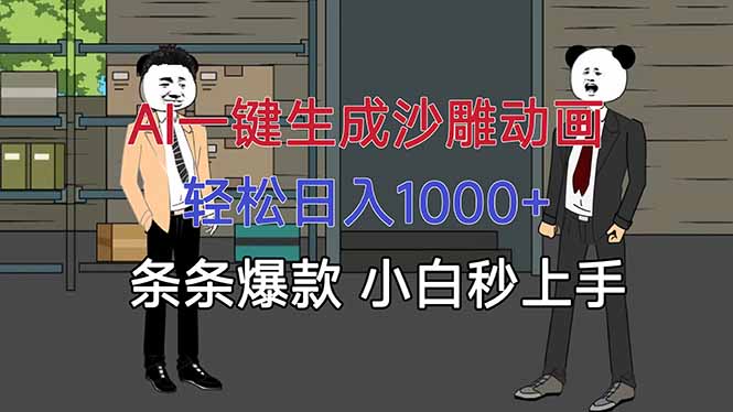 （16191期）AI一键生成沙雕动画，轻松日入1000+，条条爆款，小白秒上手_生财有道创业项目网-生财有道